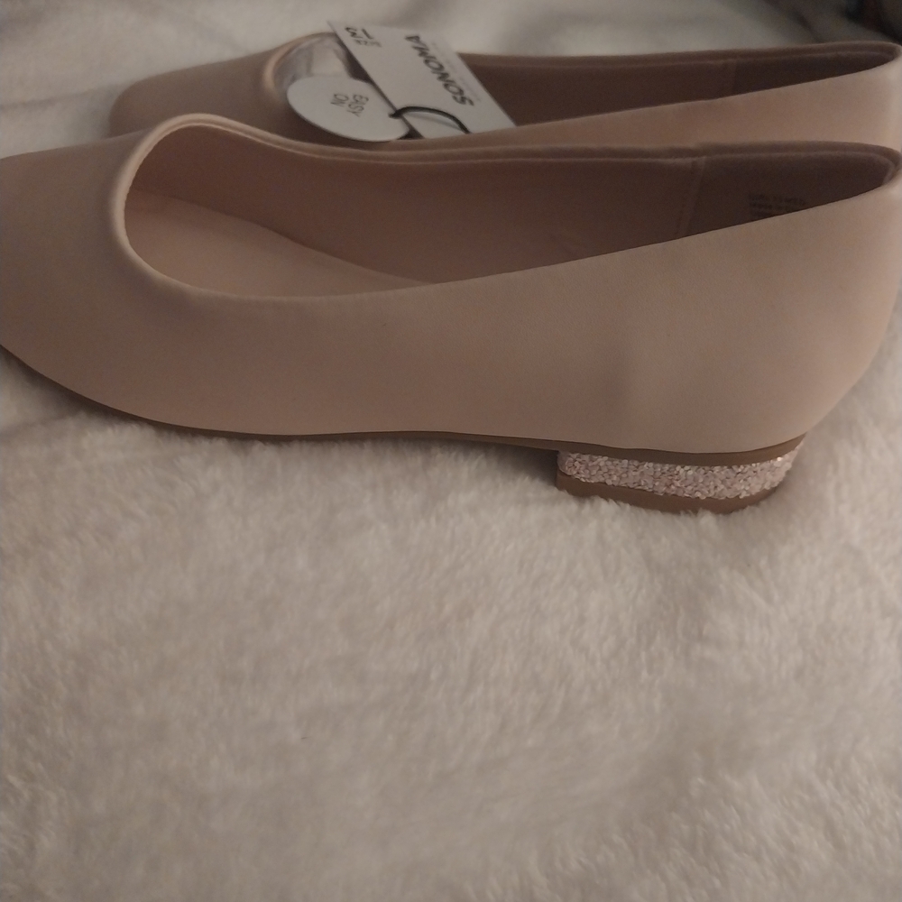 Sonoma Blush Ballet Flats with Glitter Heel Accent